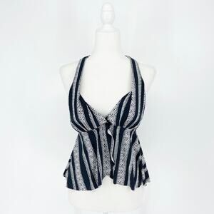 NWT Stripe Halter Bikini Top Size Small